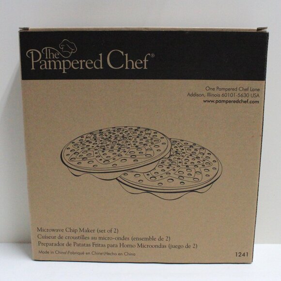 The Pampered Chef Microwave Chip Maker #1241 - Set of 2 In Opened Box - Picture 1 of 6